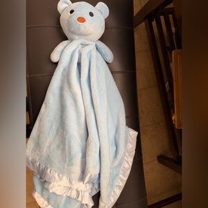 🩵Light Blue Plush Bear Lovey Blanket: Archer